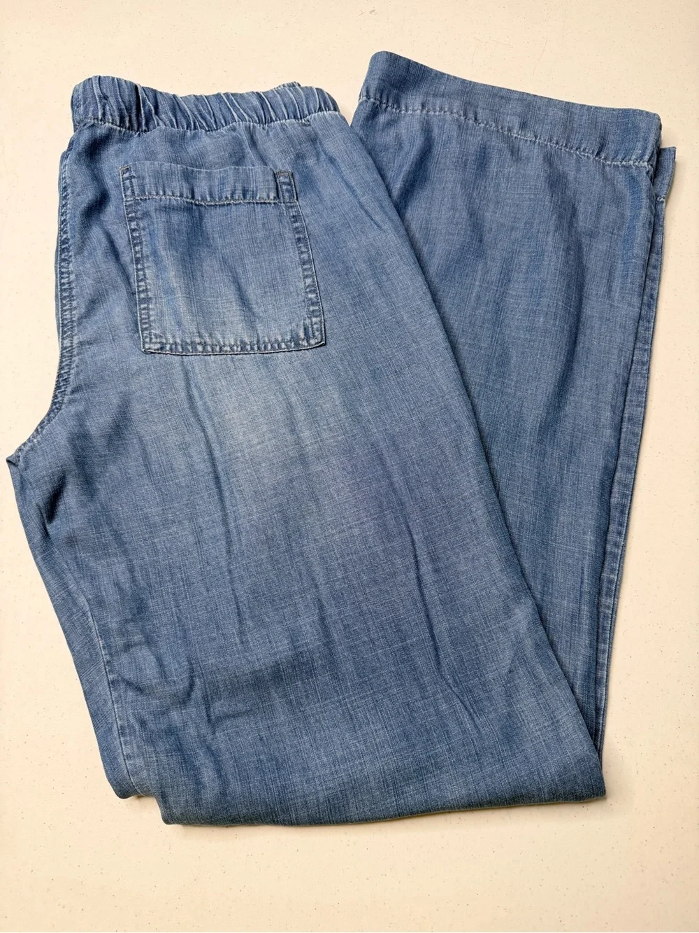 Cloth & Stone Light Blue Drawstring Chambray Pants - Picture 12 of 14